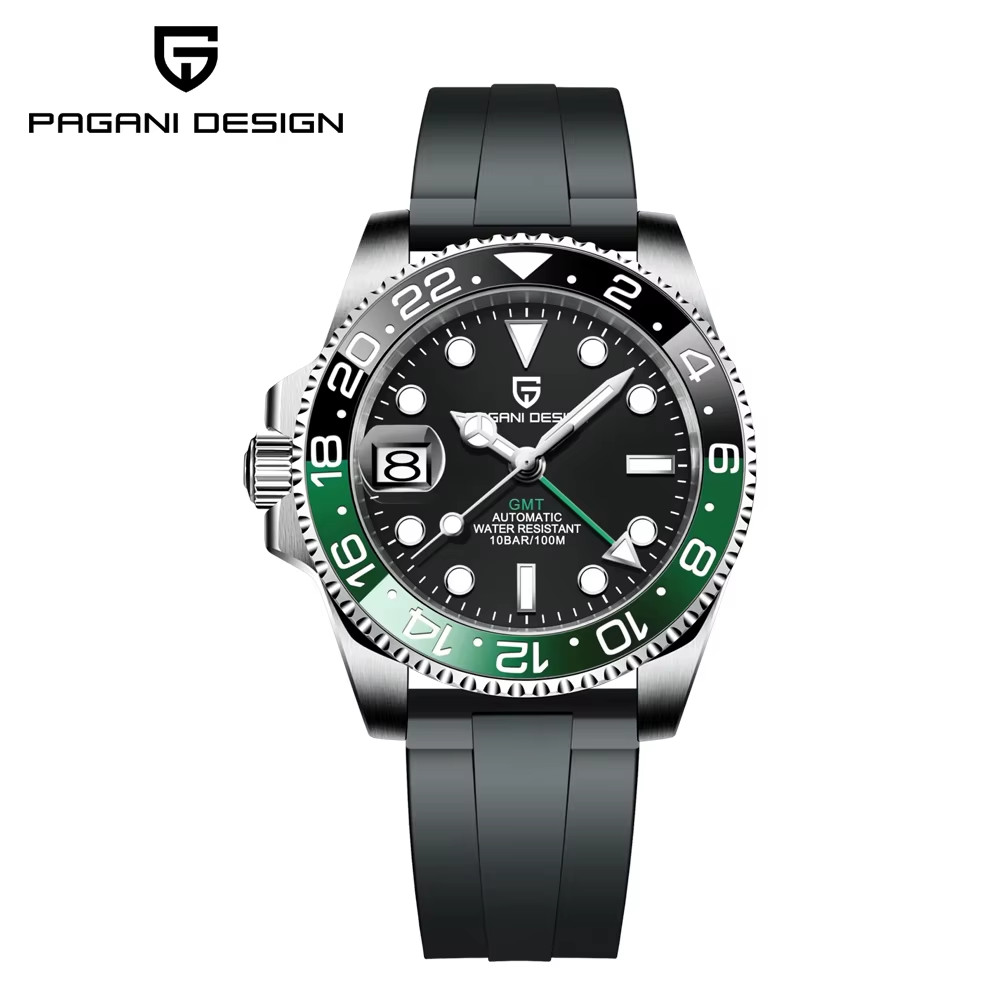 Pagani Design 1662 GMT Automatic Men’s Watch Ceramic Bezel Sapphire 100M