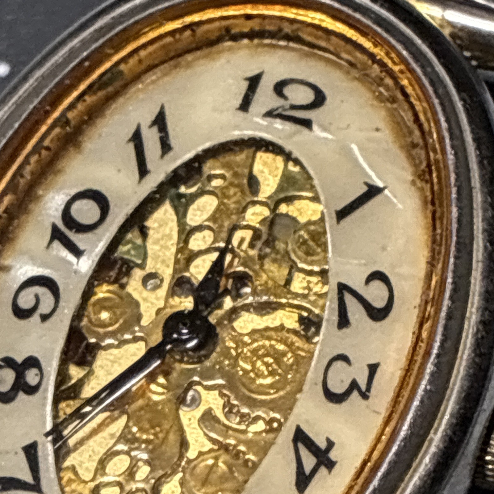 Gitano Quartz Women’s skeleton style Watch Analog Gold/Silver Stretch Bracelet