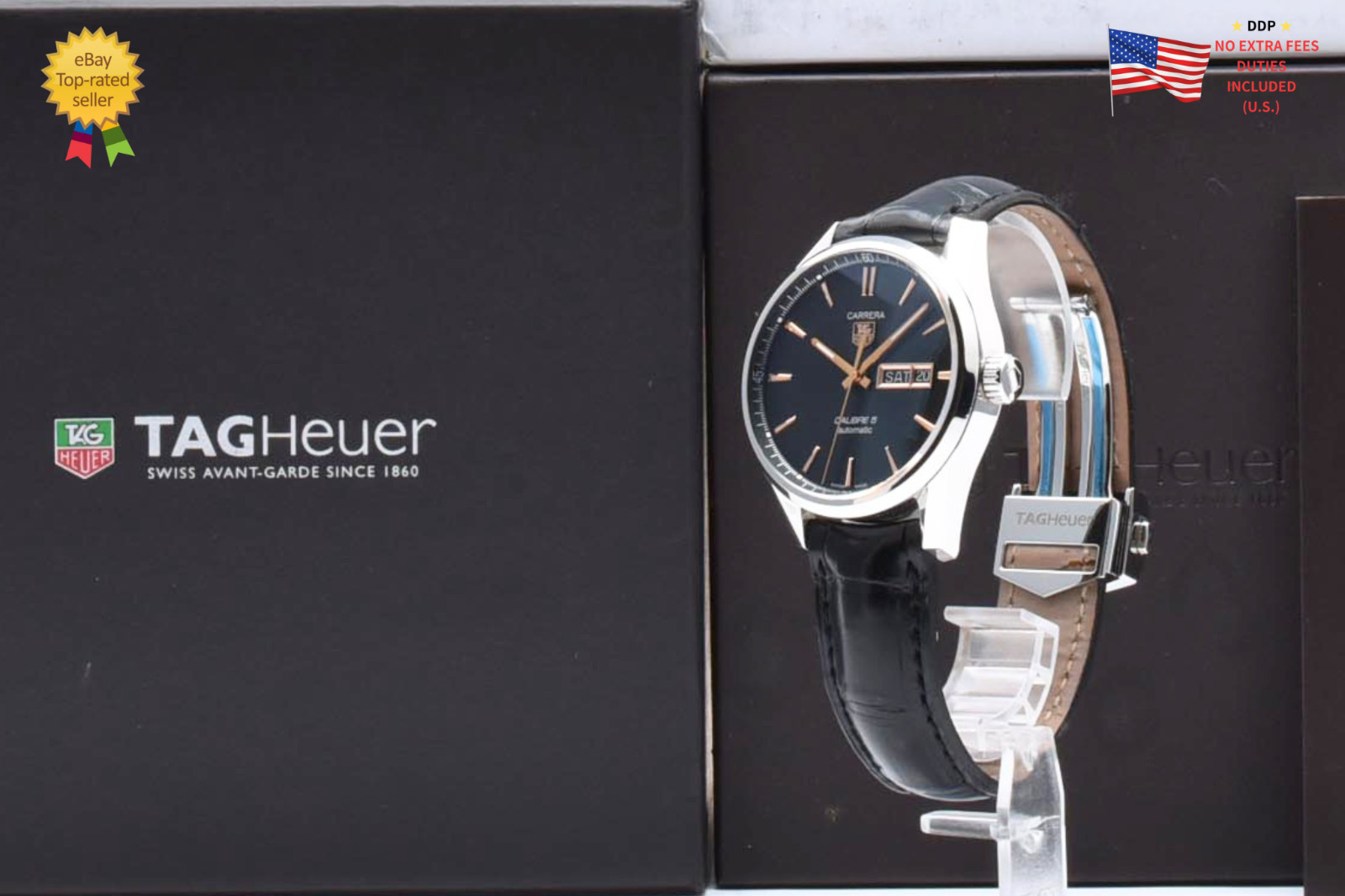 ▶️ [ Near MINT ] TAG HEUER Carrera WAR201C-1 Calibre 5 Auto Day-Date 41mm JAPAN