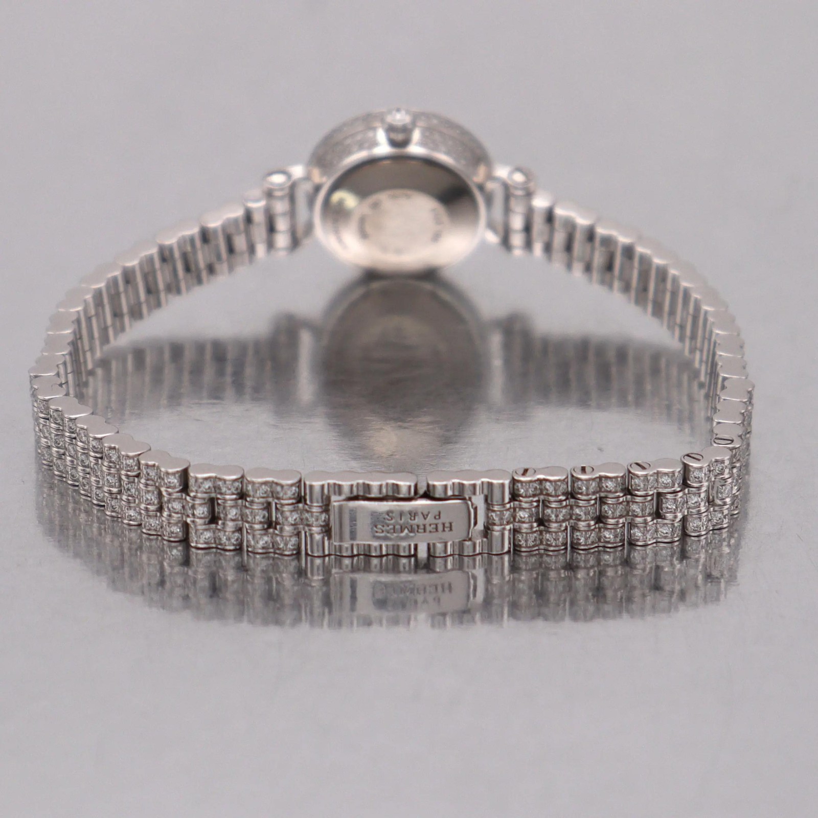 Hermes Faubourg Joaillerie 16.3 mm 18K White Gold Diamonds Watch W049640WW00