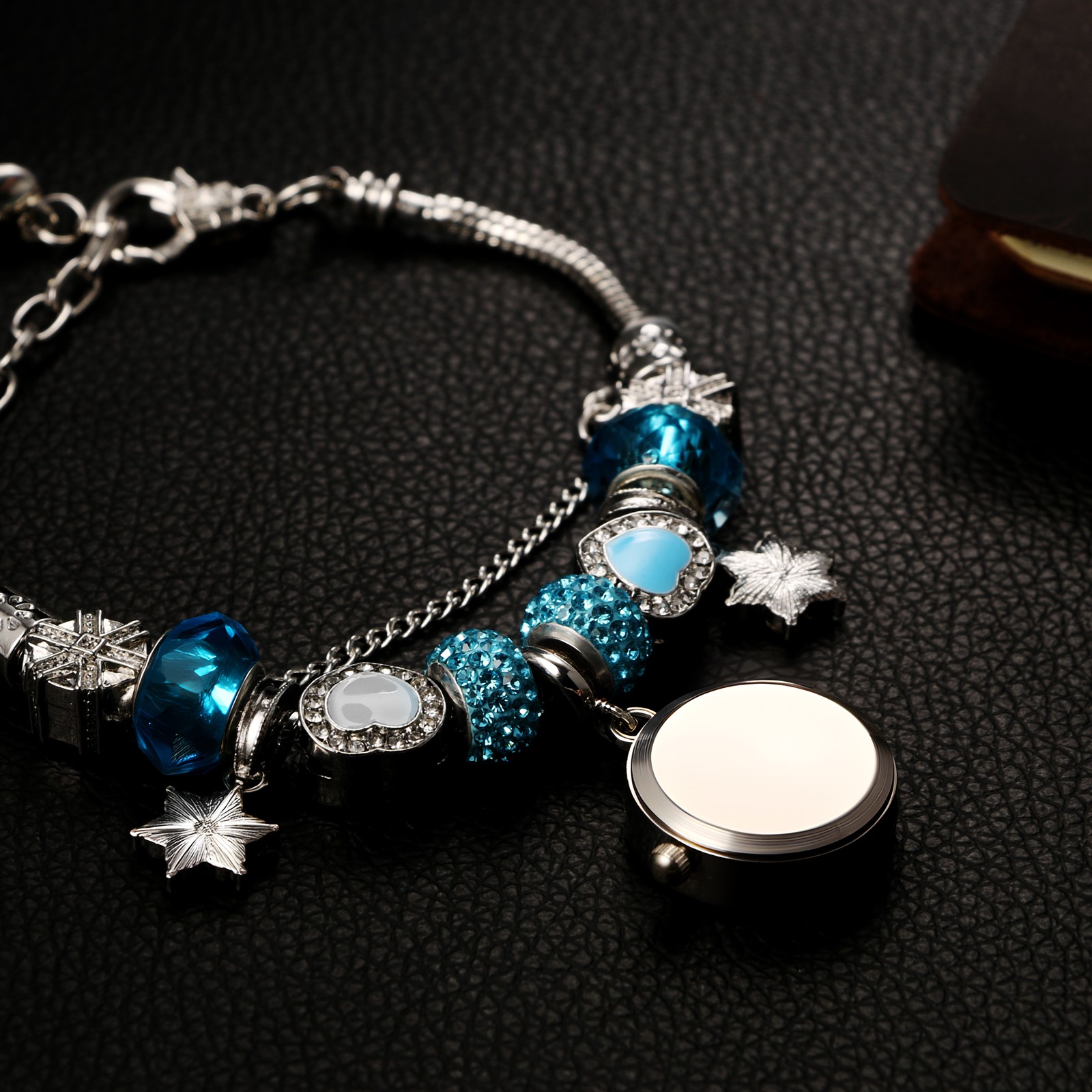 Womens Birthstone Boho Bracelet Analog Quartz Wrist Watch Adjustable Chain Strap
