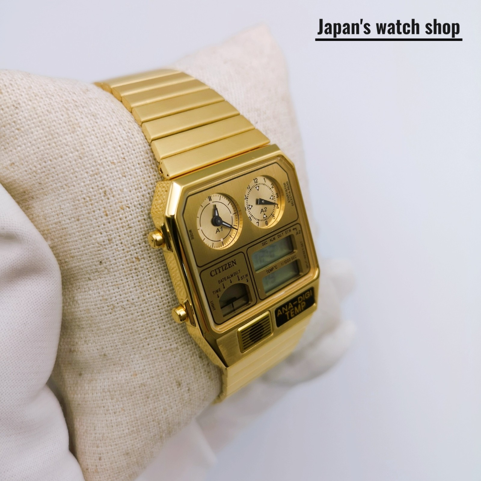 CITIZEN Record Label JG2103-56P Gold Stainless Steel Women’s Watch New in Box
