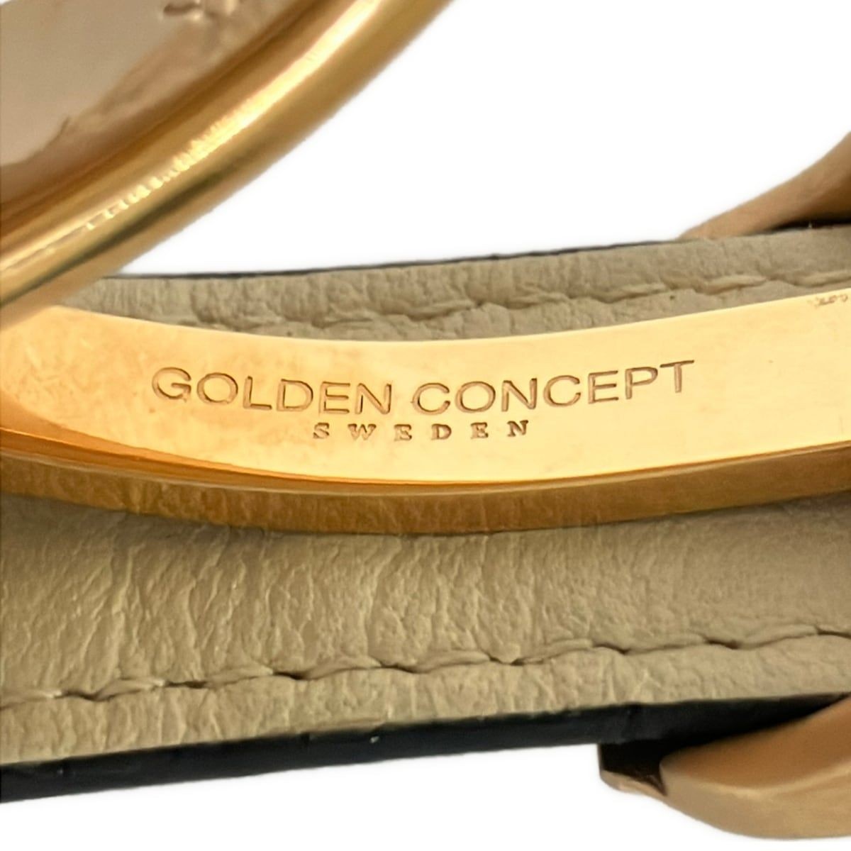 GOLDEN CONCEPT Small Accessories Black x Rose Gold Leather