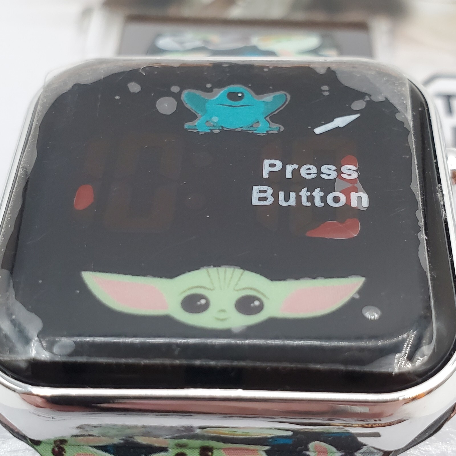 Star Wars LED Watch 1″ Square Face Mandalorian the Child Baby Yoda Disney NEW
