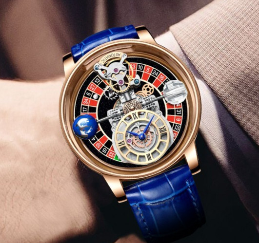 PINDU Men’s Luxury Formal Celestial Wrist Watch 46mm Stainless Steel Case 3ATM