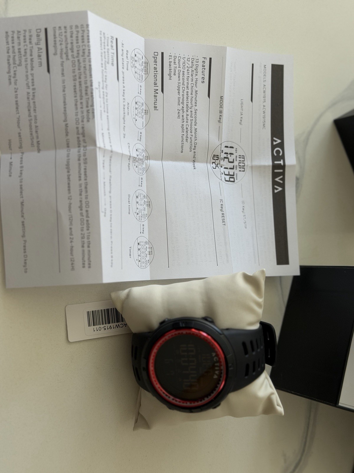 Activa X Invicta Digital Men’s Watch – 50mm, Black (ACW1915-011)