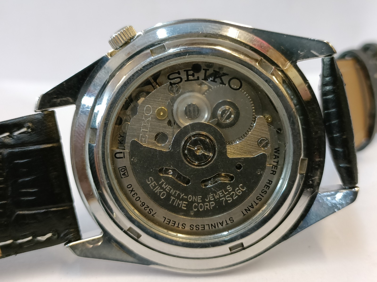 VINTAGE SEIKO 5 21J AUTOMATIC BLACK DIAL 7S26-03X0 JAPAN MEN’S WORKING CONDITION