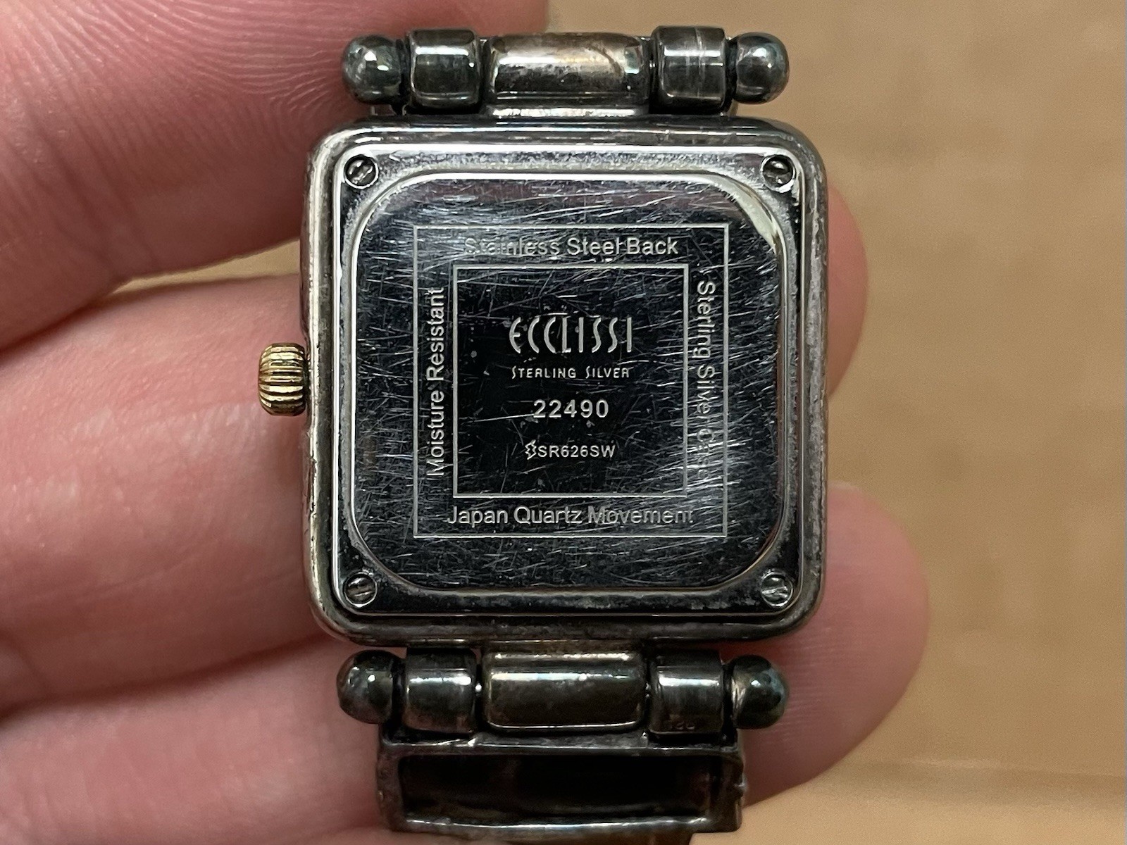 ECCLISSI Sterling Silver 925 Ladies Quartz Wrist Watch Turquoise Face 22490