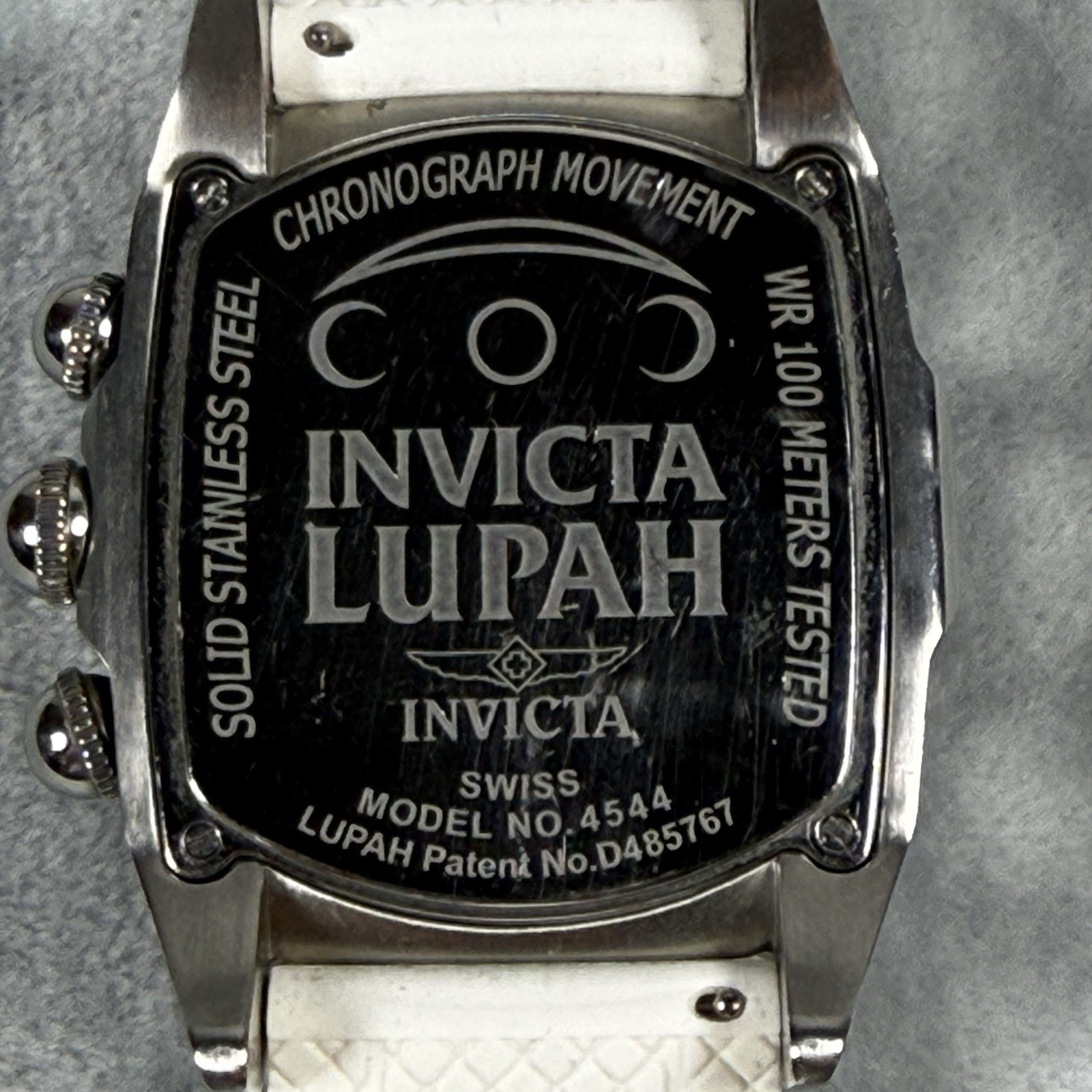 Invicta Lupah 4544 Men’s Chronograph Swiss Quartz Blue Dial White Strap Watch