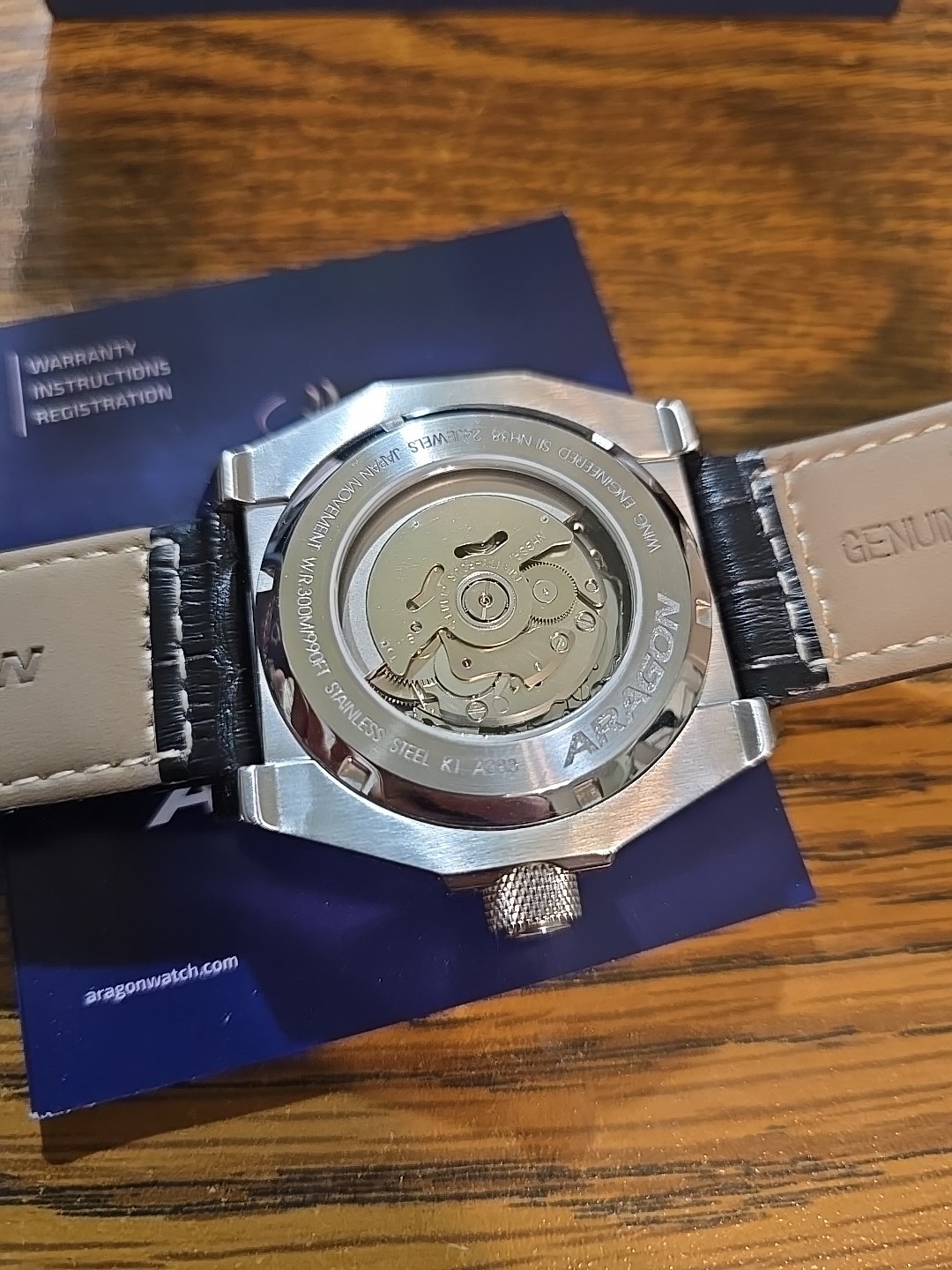 Mint Aragon DF-47 A383WHT Lume Dial NH38A Open Heart Automatic Bonus Bumblebee++