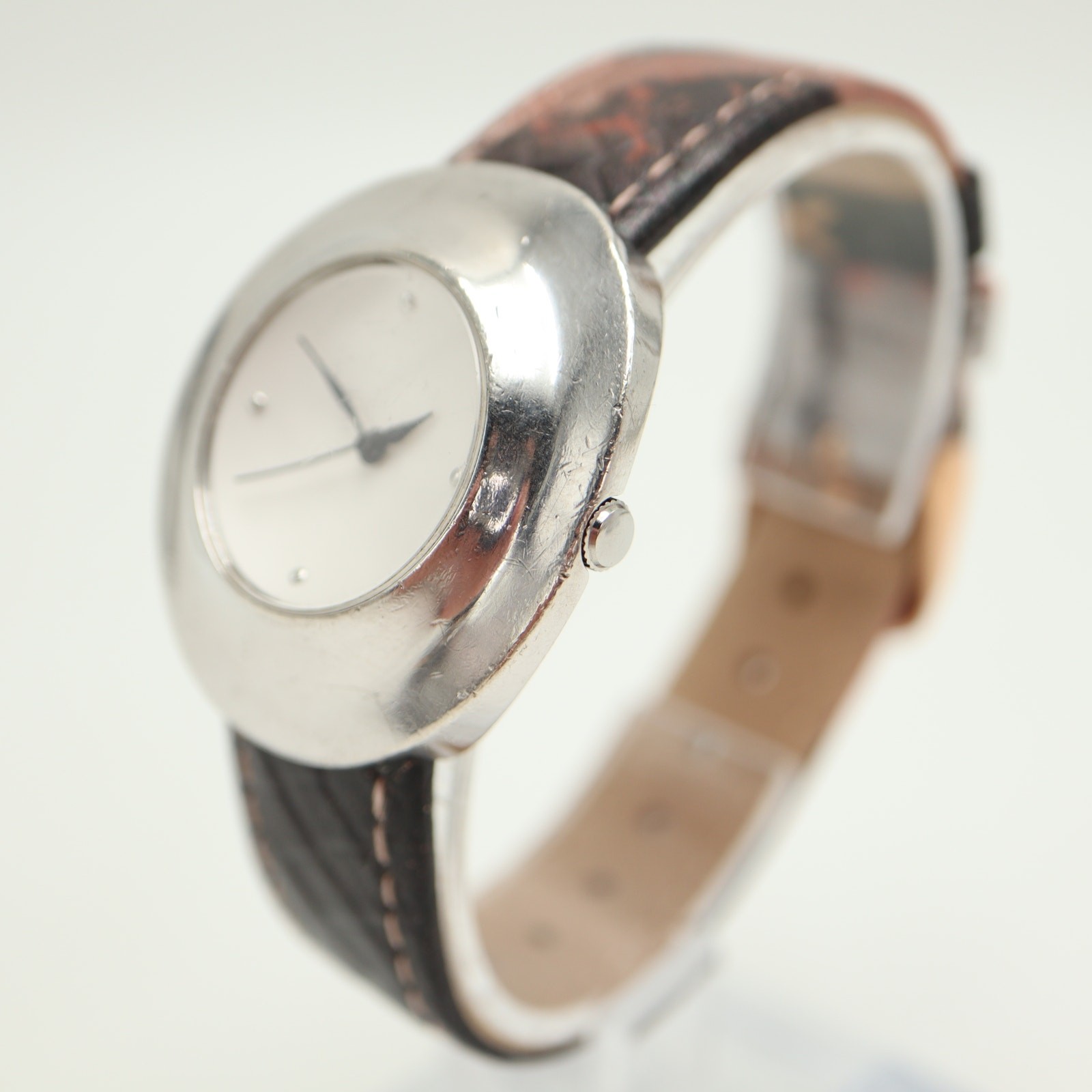 Vintage 90s Robert Lee Morris Moon Crater 925 Sterling Silver Watch New Battery