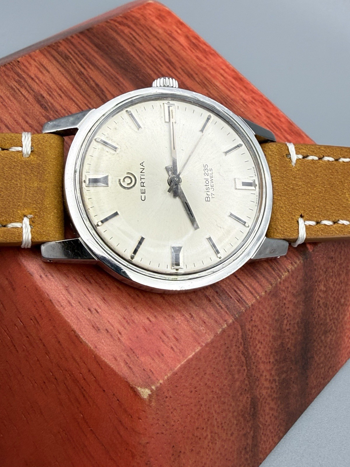Certina Bristol 235 Manual Wind Swiss 17J Silver Dial Steel 34mm, runs great