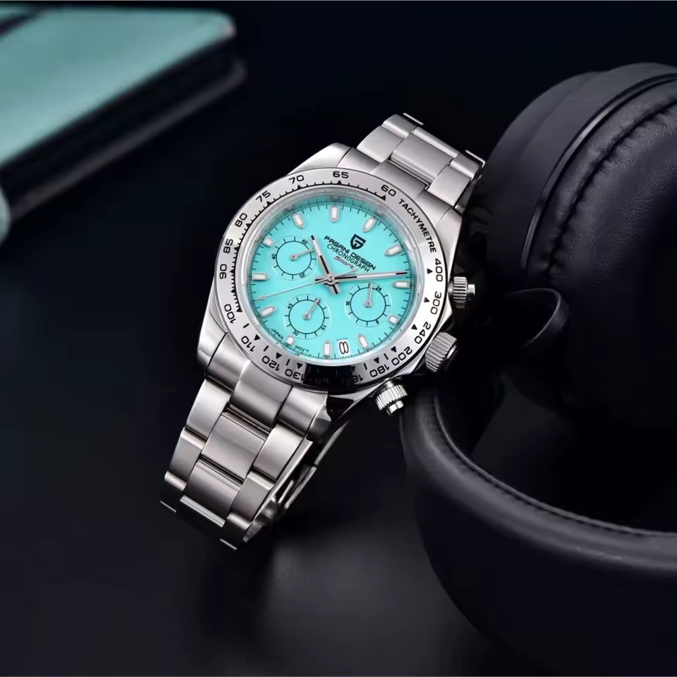 PAGANI DESIGN 40MM Men’s Chronograph Quartz Watch Date Stainless Steel Bracelet