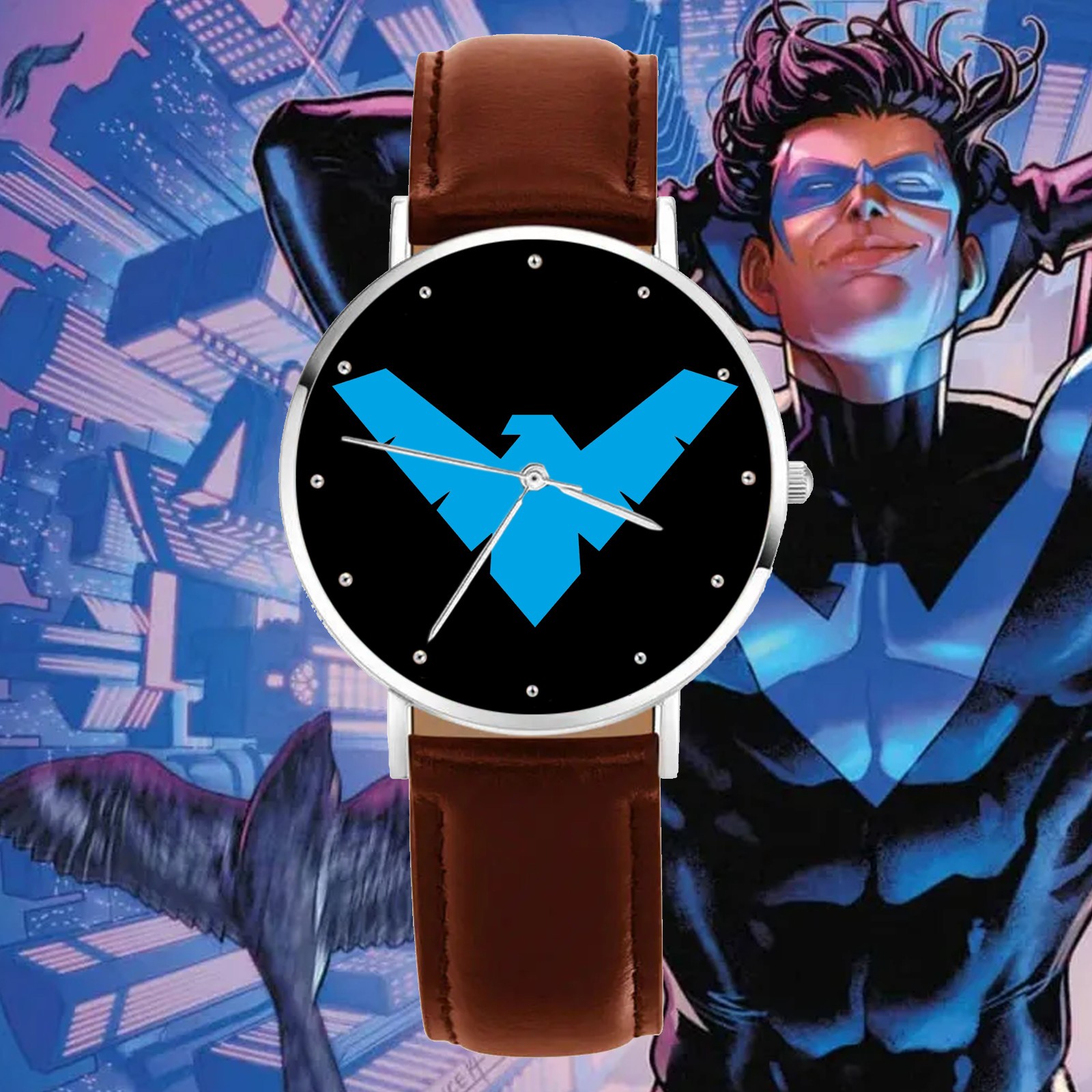 Nightwing DC Comics Engraved Wristwatch