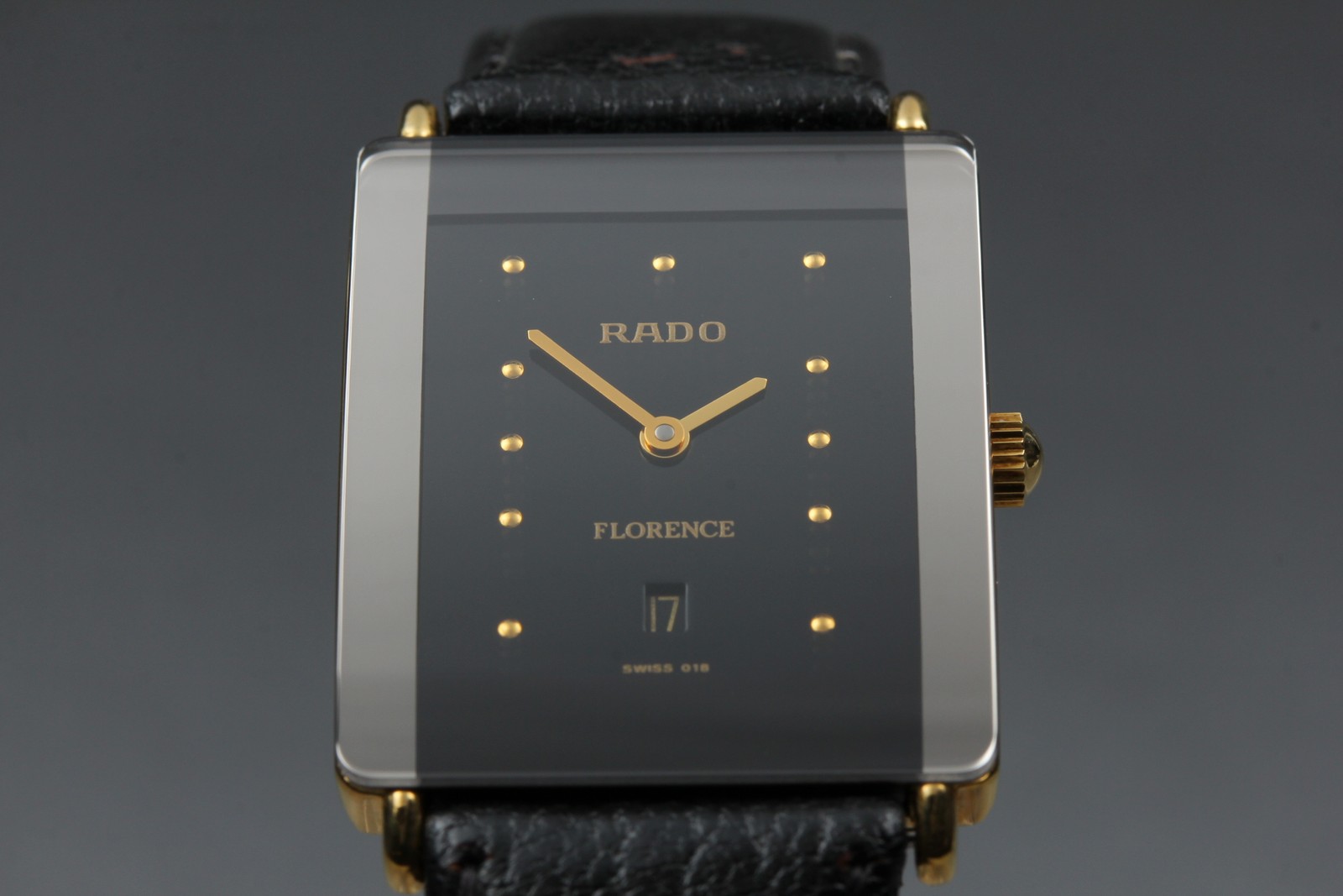[Near MINT] RADO FLORENCE 160.3605.2N 24mm Black Date Qz Men’s Watch From JAPAN