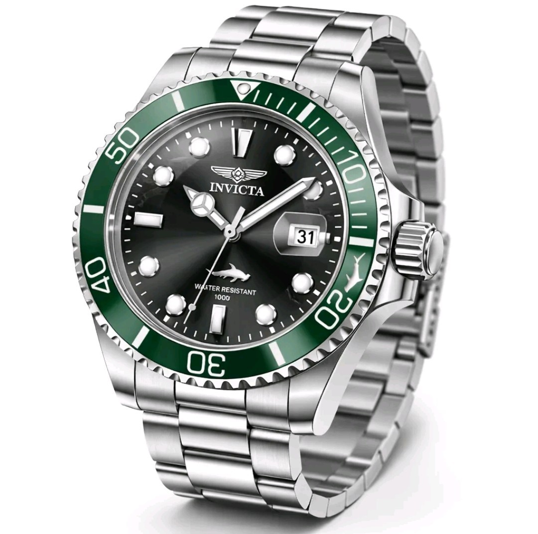 Invicta Pro Diver 50943 Stainless Steel Bracelet Black Dial 100m Quartz