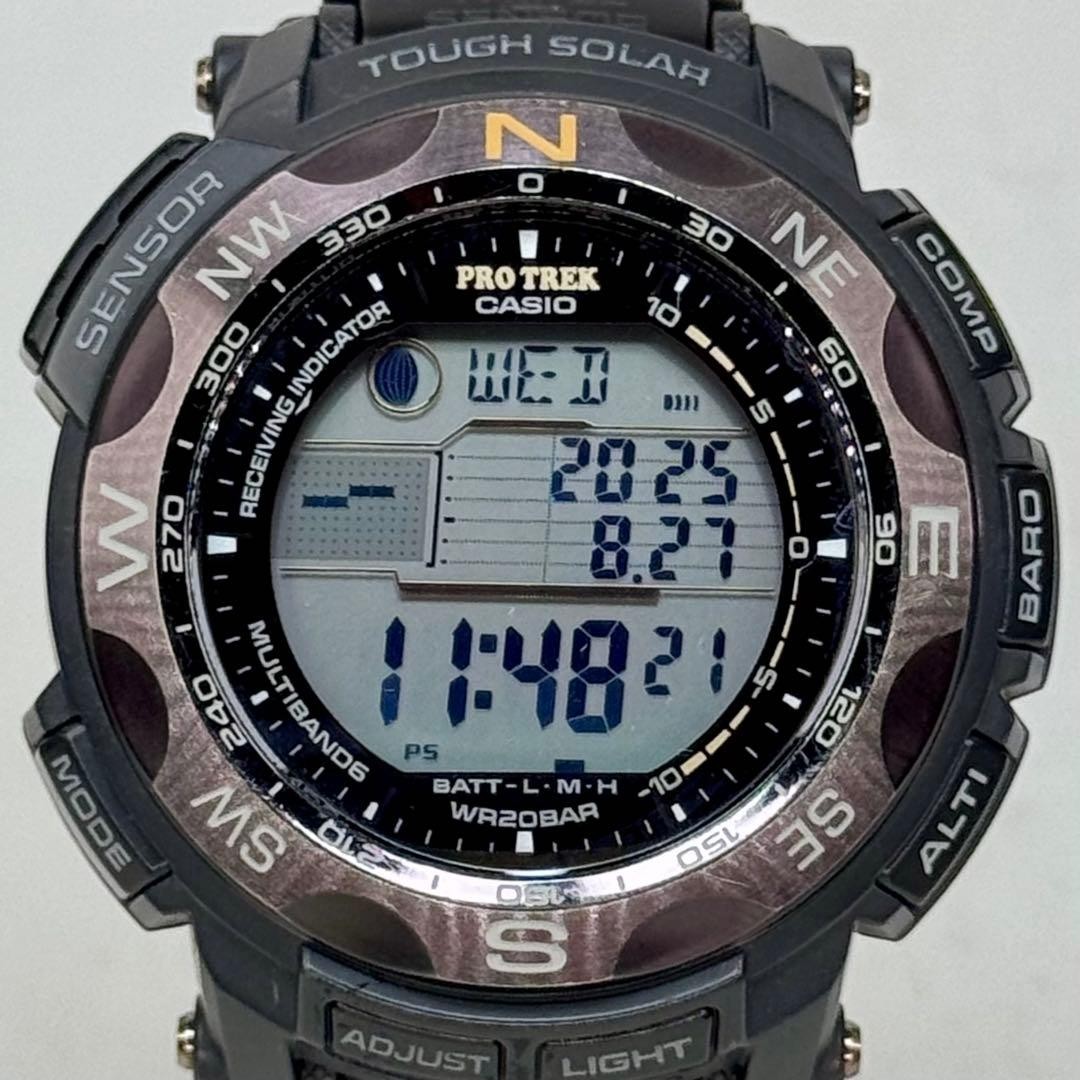 CASIO Pro Trek PRW 2500YT 1JF BK Solar Radio Titanium Triple Sensor