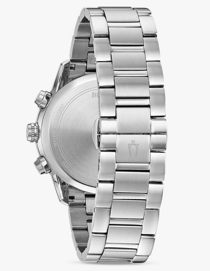 Bulova Sutton Stainless Steel Black Dial Men’s Chronograph Watch 96B319