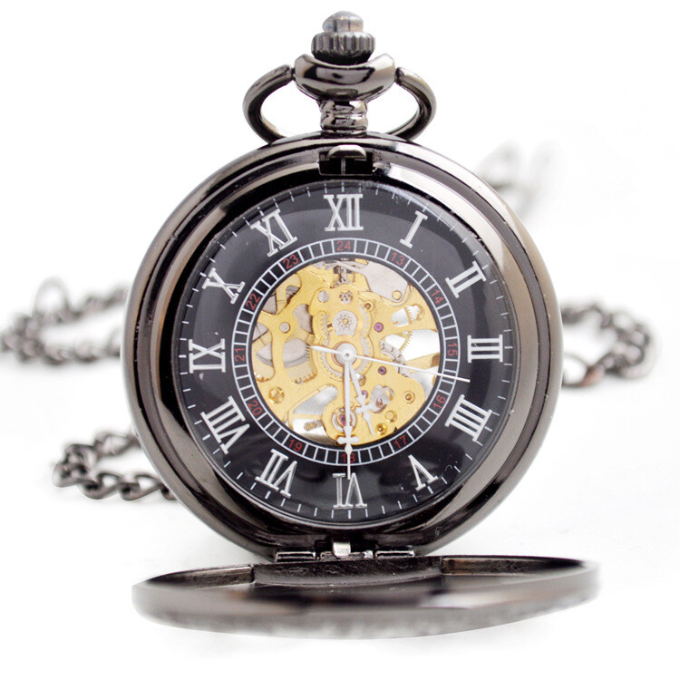 Mechanical Watch Large Through Bottom Gear Unisex Casual Pocket Watch