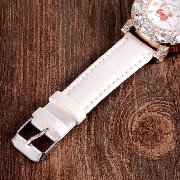 Superb Quartz Watch Design Dial Hello Kitty Ladies Kids Promo*