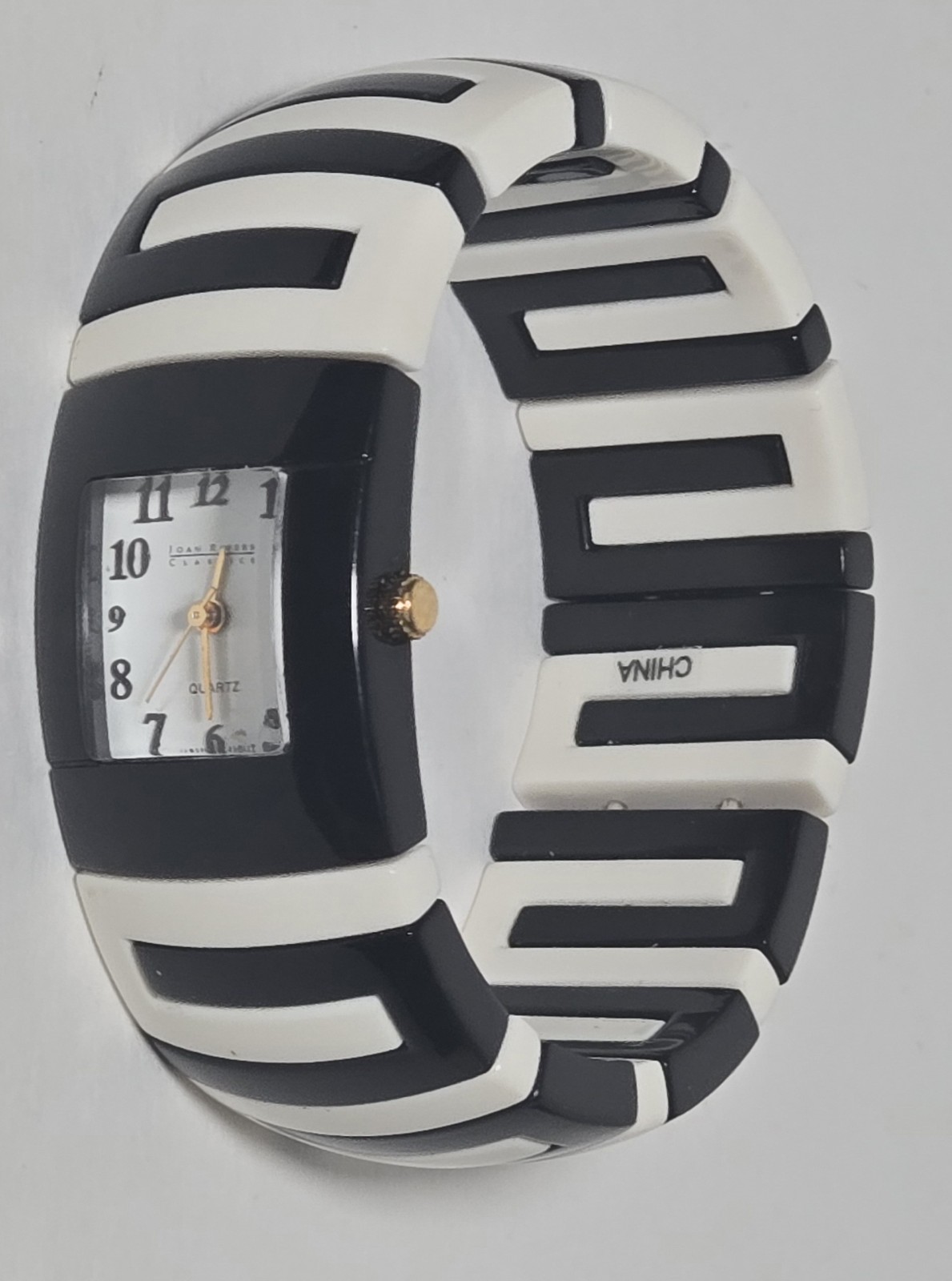 Joan Rivers Classics Stretch Watch Black White Chunky Quartz