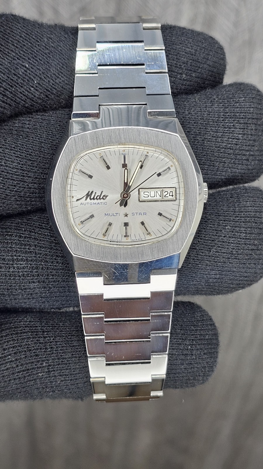 Mido Multistar NOS Automatic 25 Jewels Beauty White Dial Men’s Wristwatch Swiss.