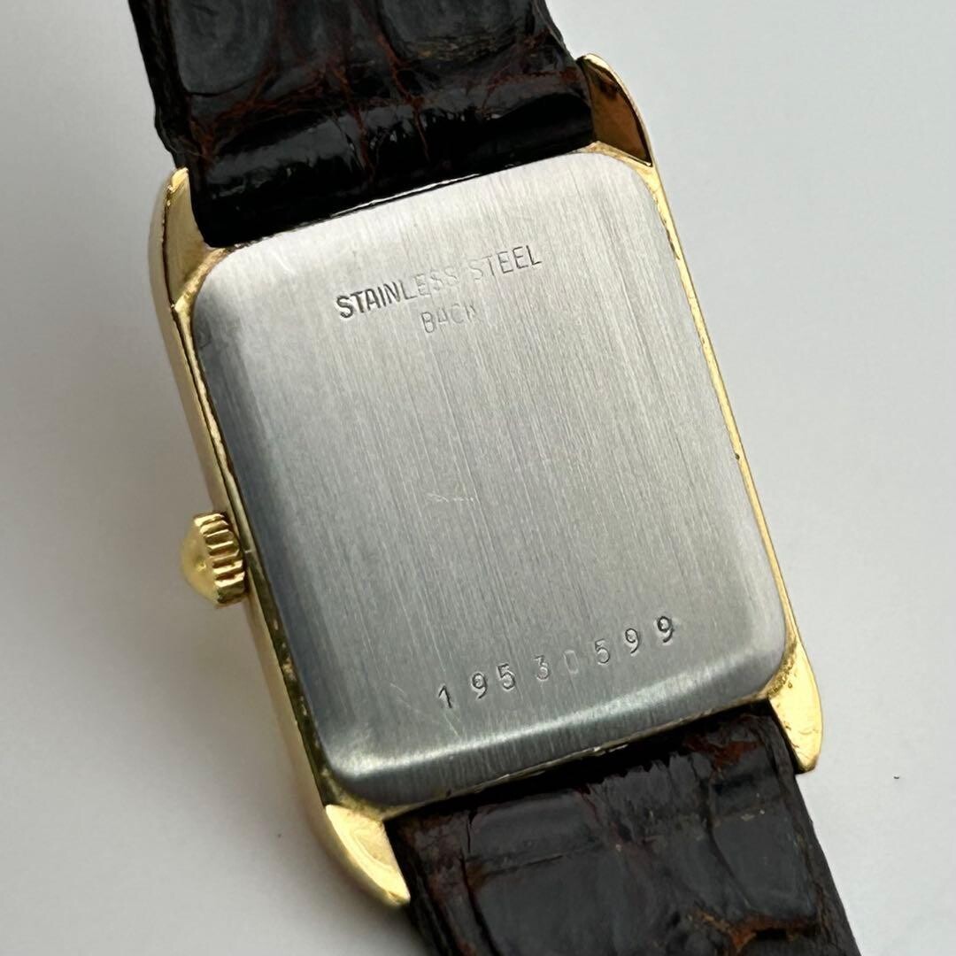 Longines Rectangular Gold Plated Quartz Dress Watch Women Swiss 18.4mm