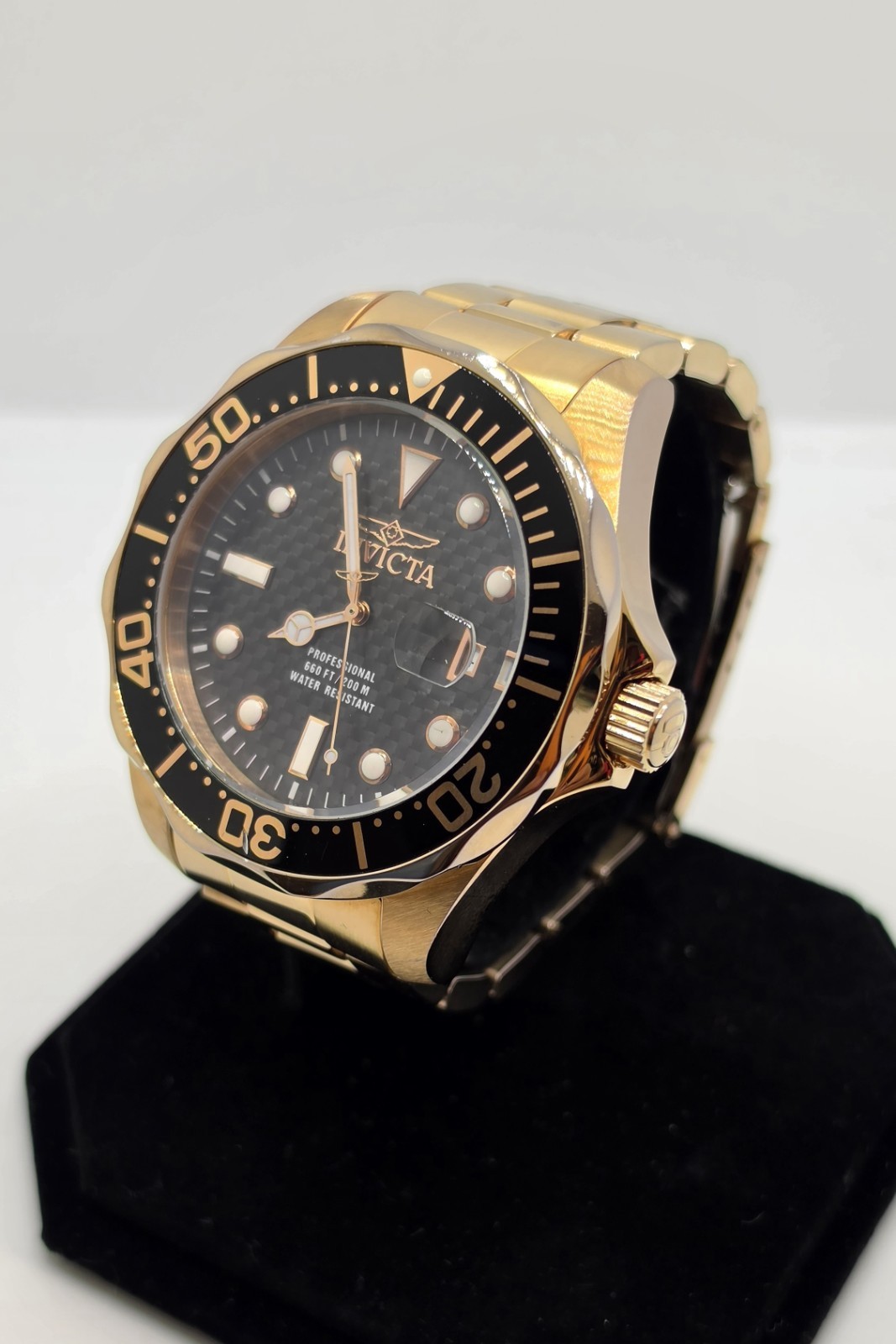 Invicta Pro Diver 14541 Men’s 47mm Rose Gold Black Carbon Fiber Quartz Watch