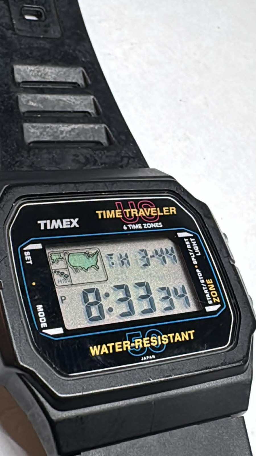 Vintage Ultra Rare Timex US Time Traveler 6 Time Zone Digital LCD Watch No Band