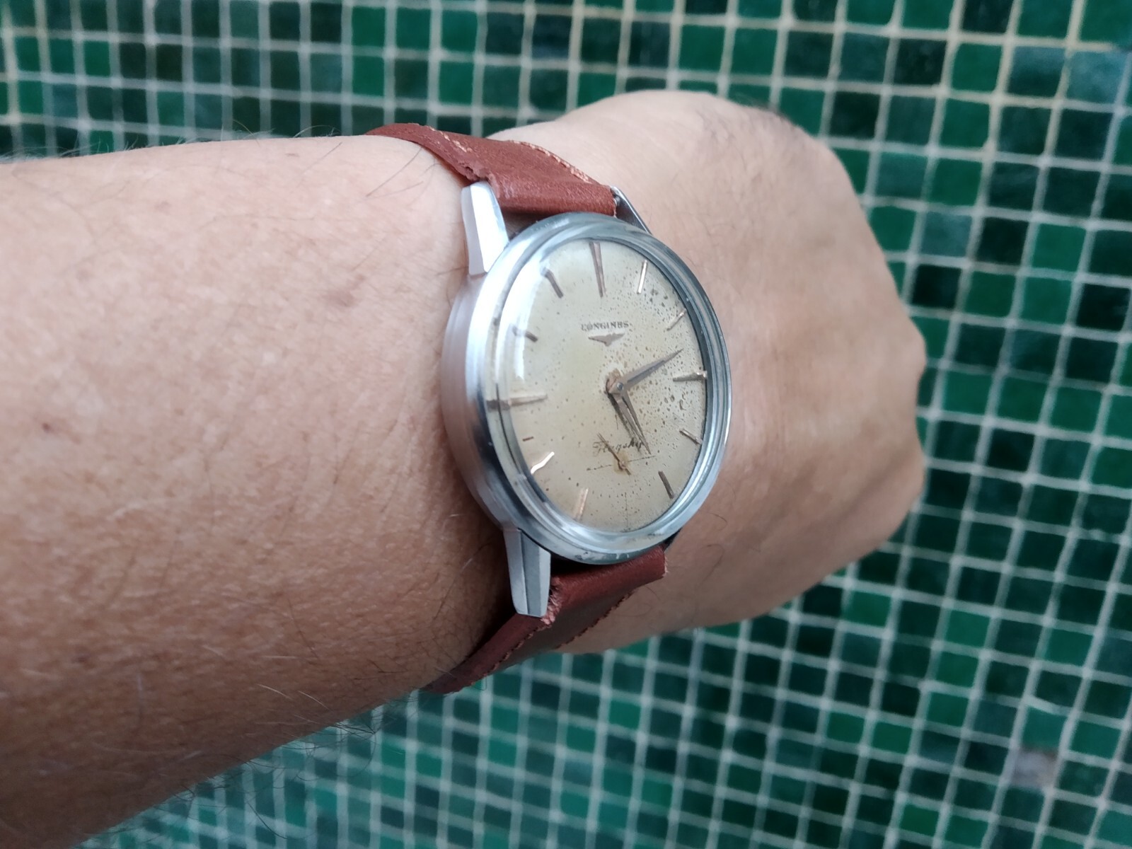 LONGINES FLAGSHIP 30L REF 102 ALL ORIGINAL CASE SCREWBACK SHIP ENGRAVED SS BACK
