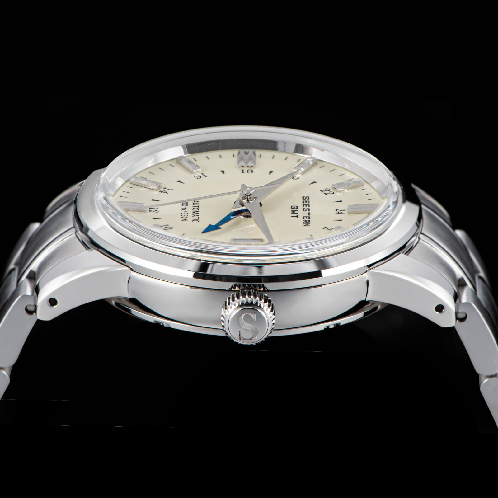 Seestern GMT S446.BS Sapphire Crystal Mechanical Mens NH34 Watch SEAGULL 1963