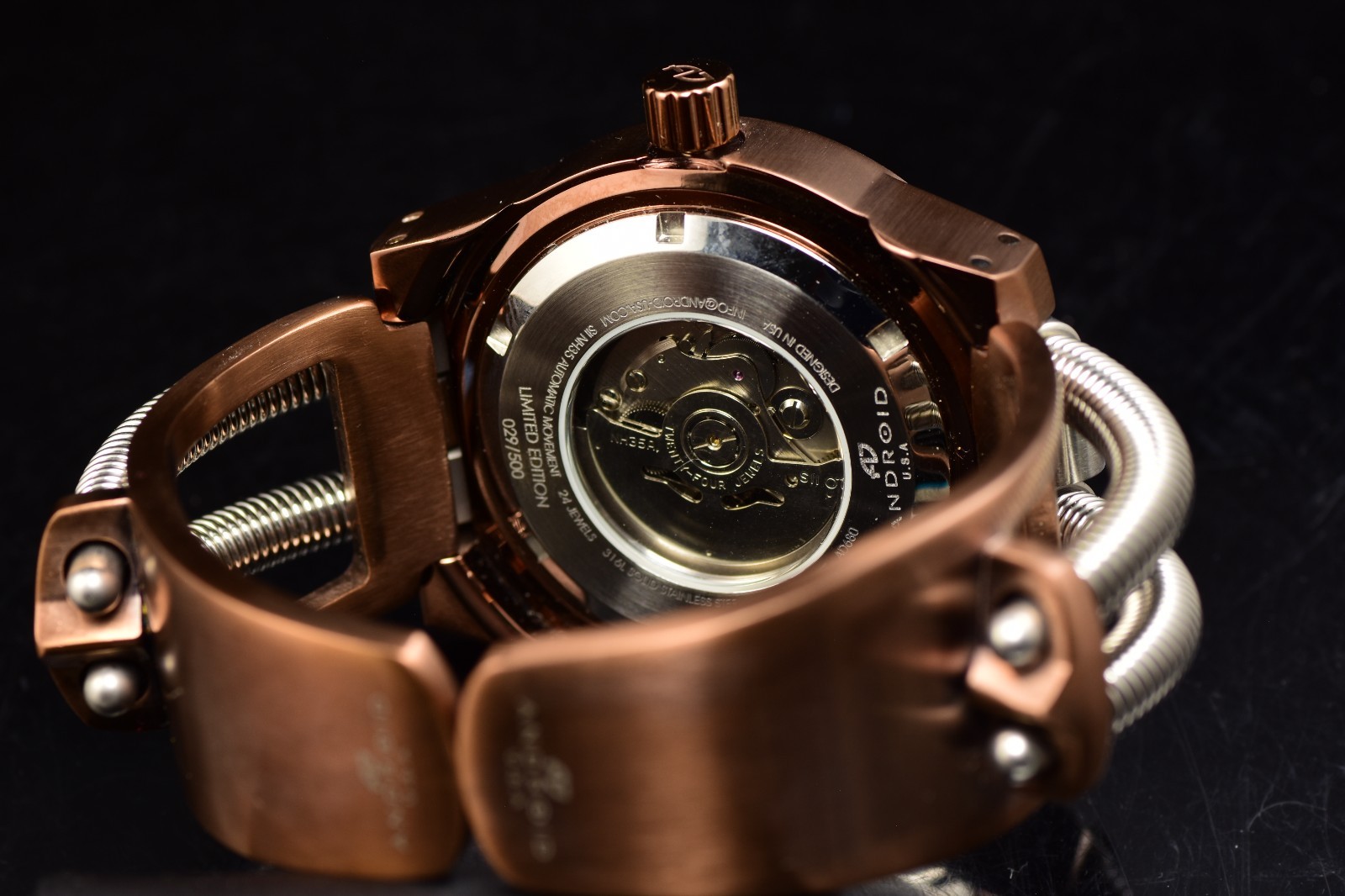 Android Aragon Maroon Hydraumatic Automatic Limited Edition Model AD680 Watch
