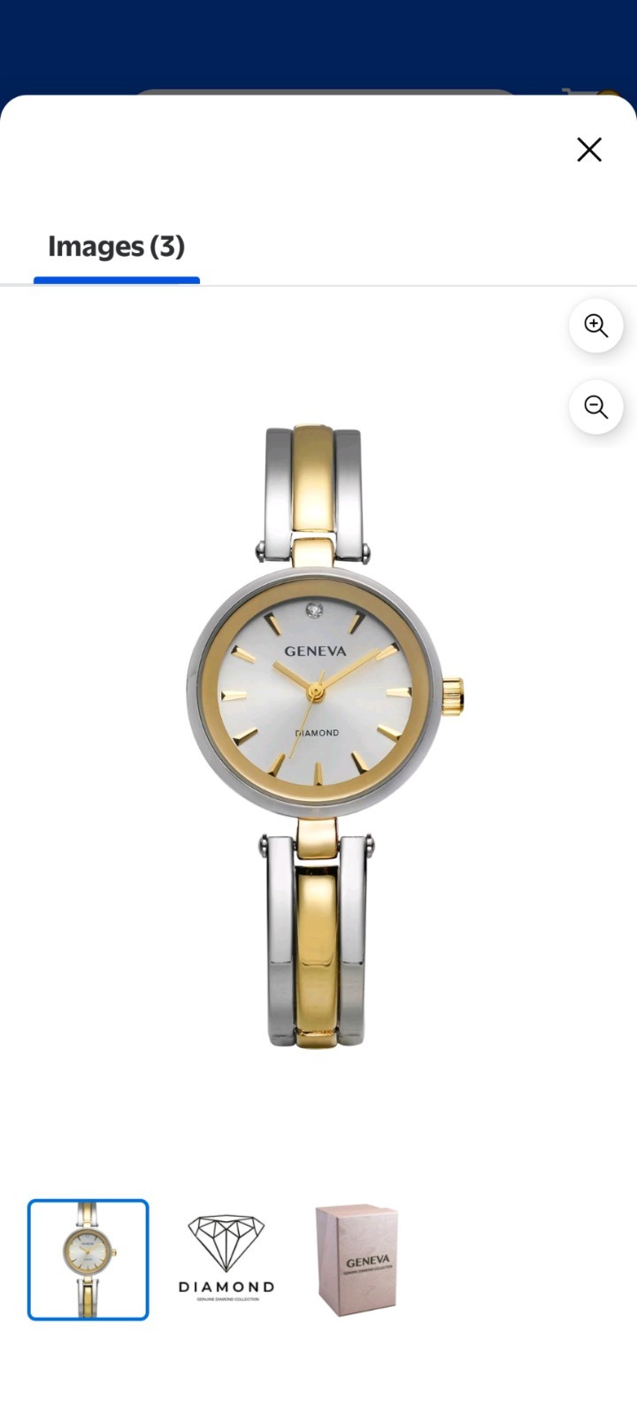 Women’s Geneva Genuine Diamond Collection Gold & Silvertone Fashion Watch NIP