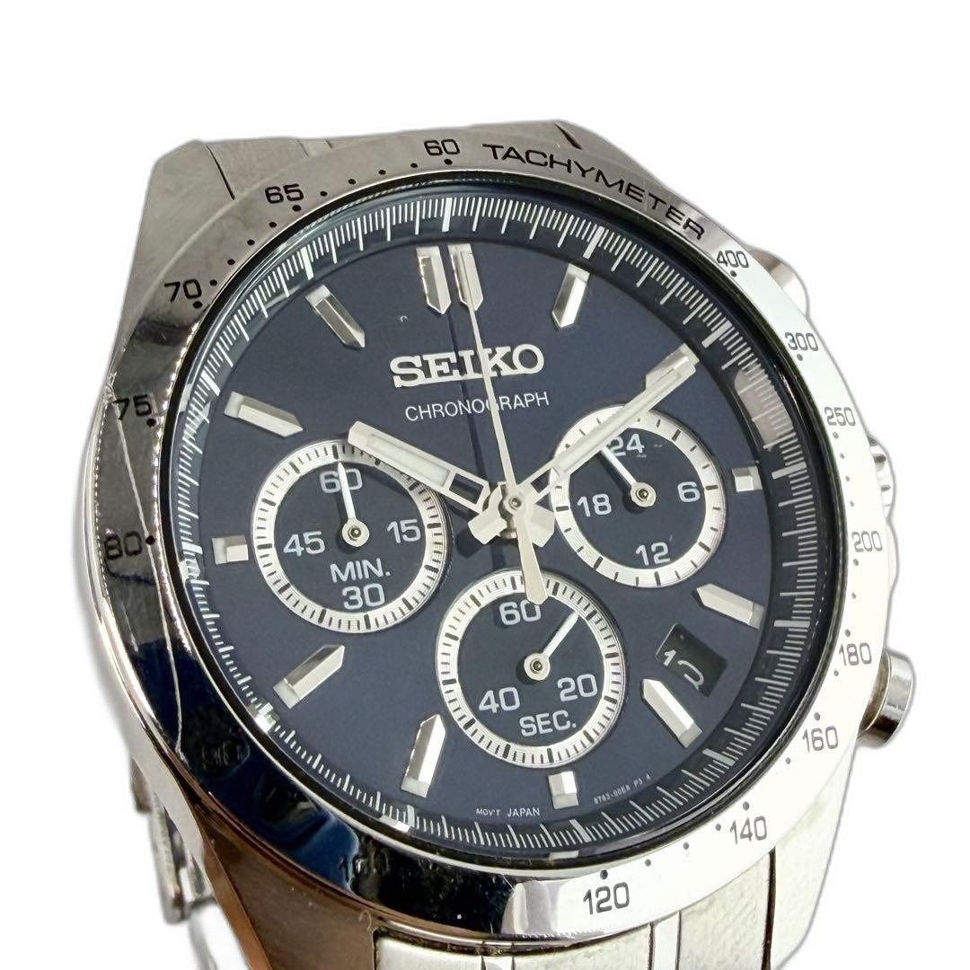 SEIKO Chronograph 8T63-00D0 Blue Dial Men’s Watch Pre-owned – Excellent