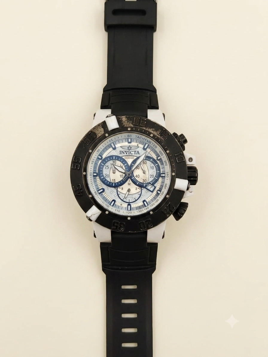 Invicta Men’s Chronograph Sport Watch – Black & White Dual Tone