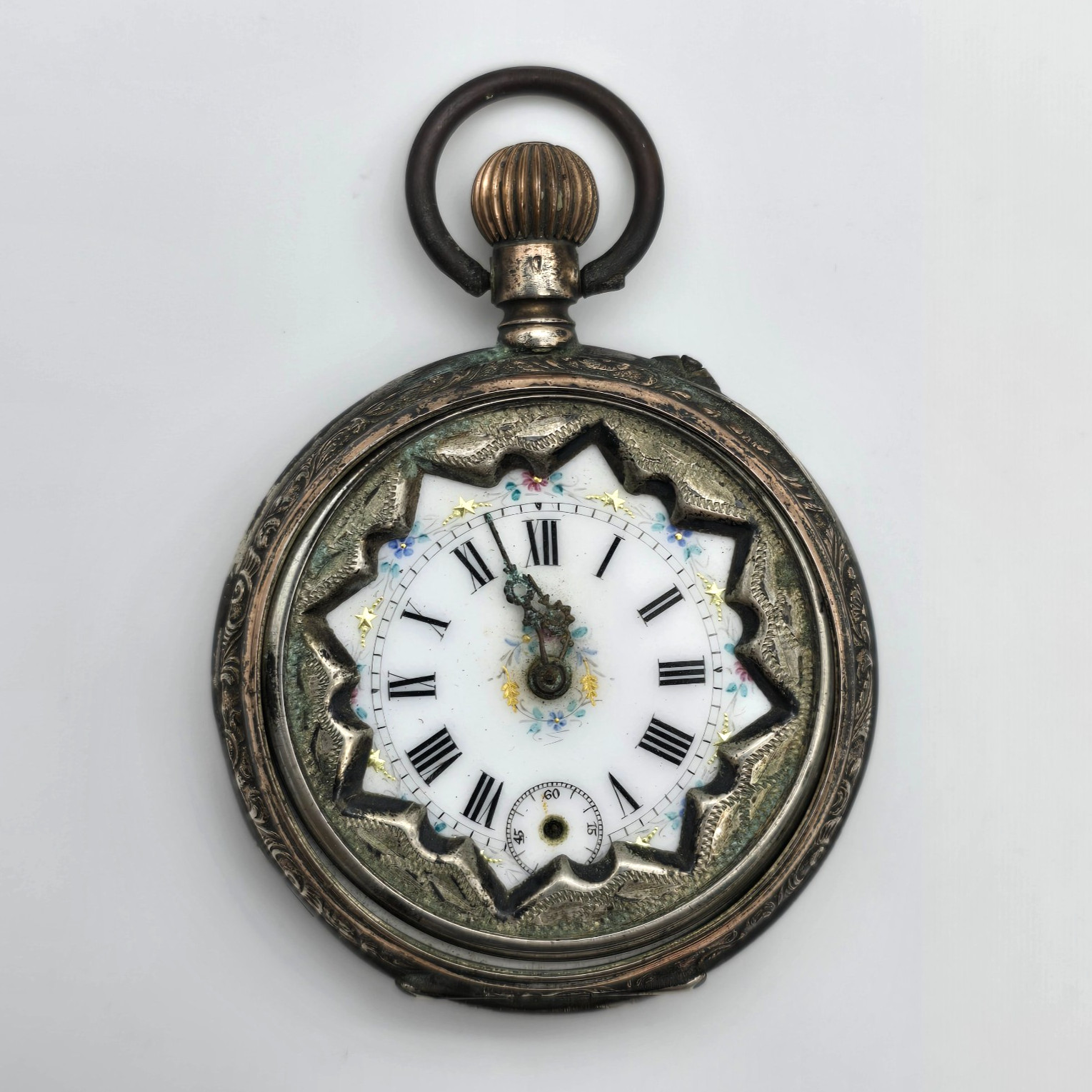 Vintage Antique Cylinder 10j – 800 Silver Outer Case Pocket Watch: As Is