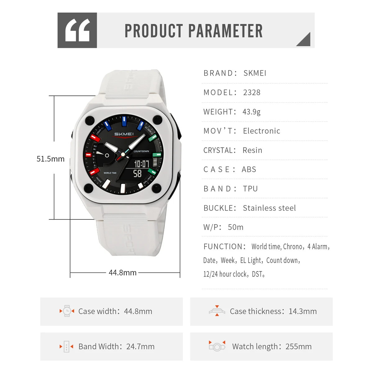 SKMEI Business Digital Electronic Watch Fashion Sports Quartz Watches For