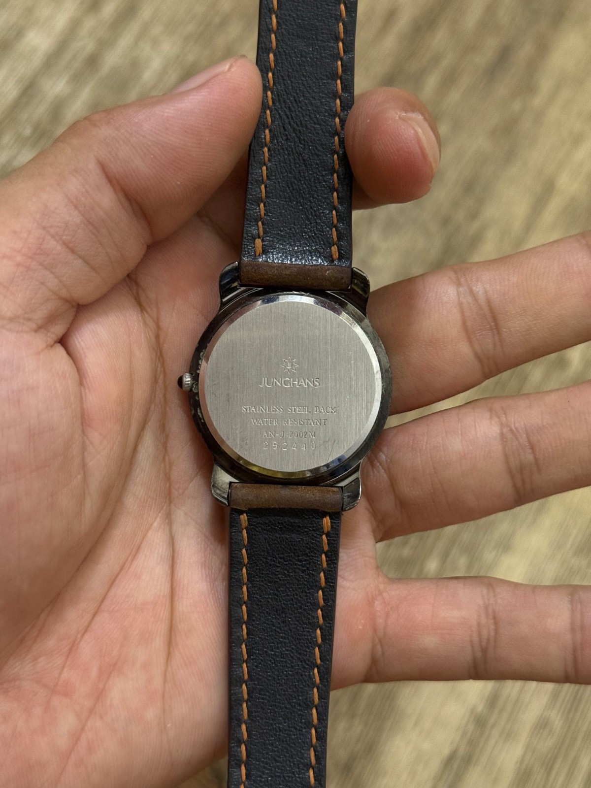 Vintage Junghans Quartz Two-Tone Roman Dial Men’s Watch 34.8mm New Leather Strap