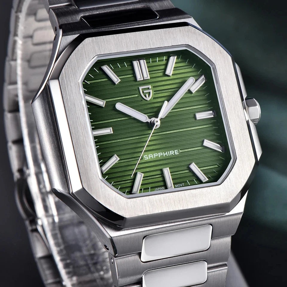 Pagani Design PD-YS019 Silver White Leather Automatic Men’s Watch