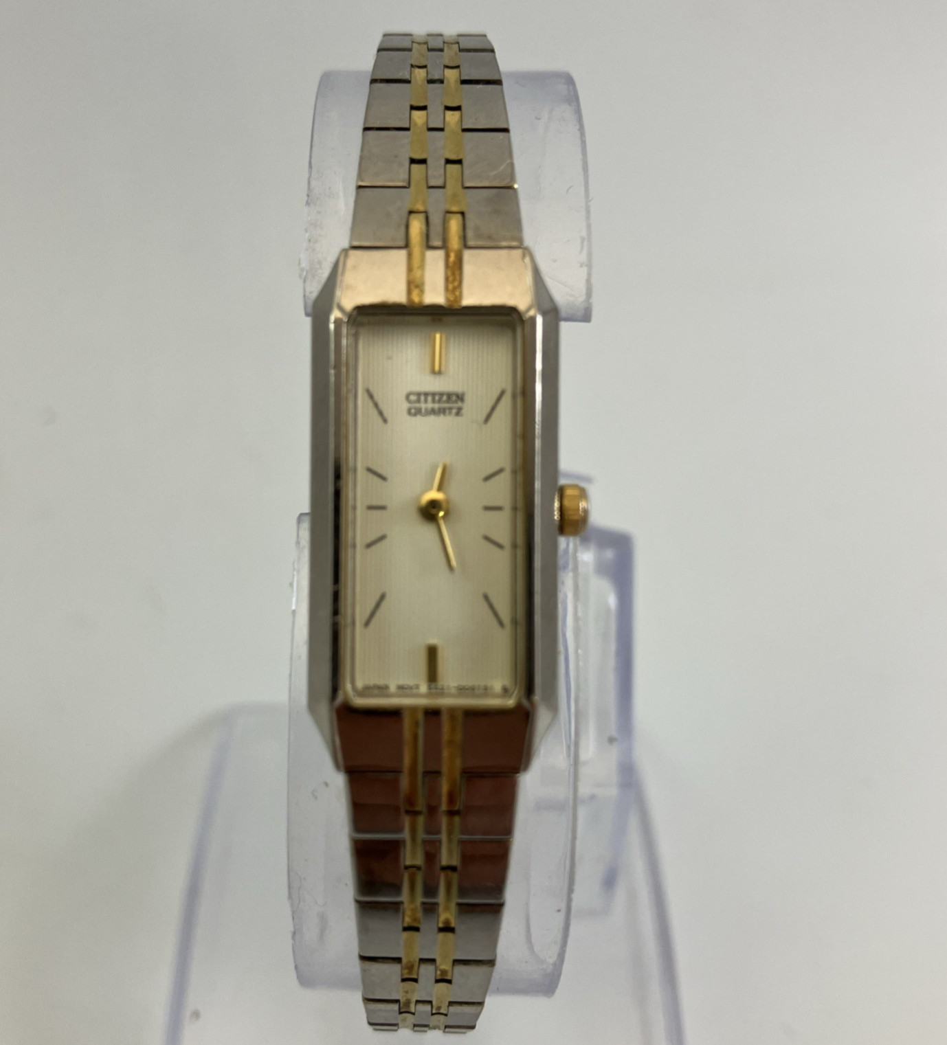 Citizen Tank Watch Womens 13mm Silver Gold Two Tone 5421-S91484 New Battery 7″