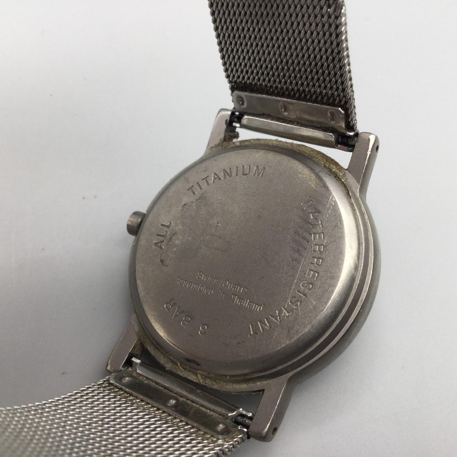 Boccia Titanium Watch Mens 33mm Silver Mesh Swiss 3 BAR Adj Band New Battery