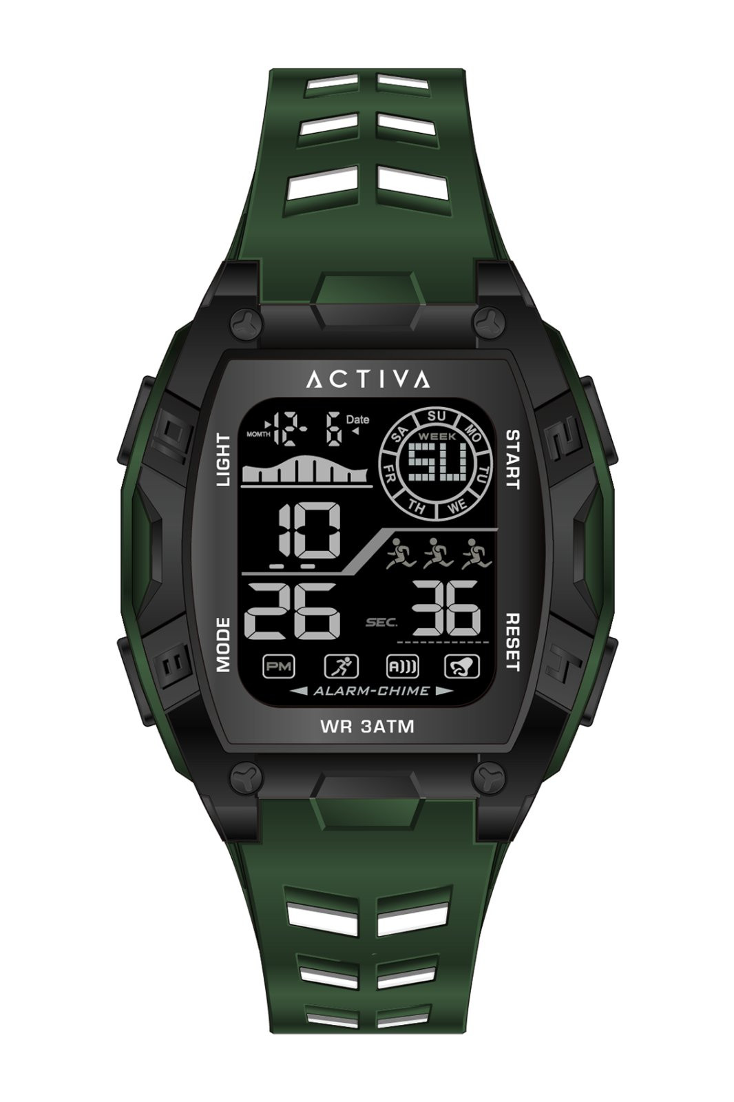Activa X Invicta Digital Men’s Watch – 46mm. Army Green (ACW8130-003)