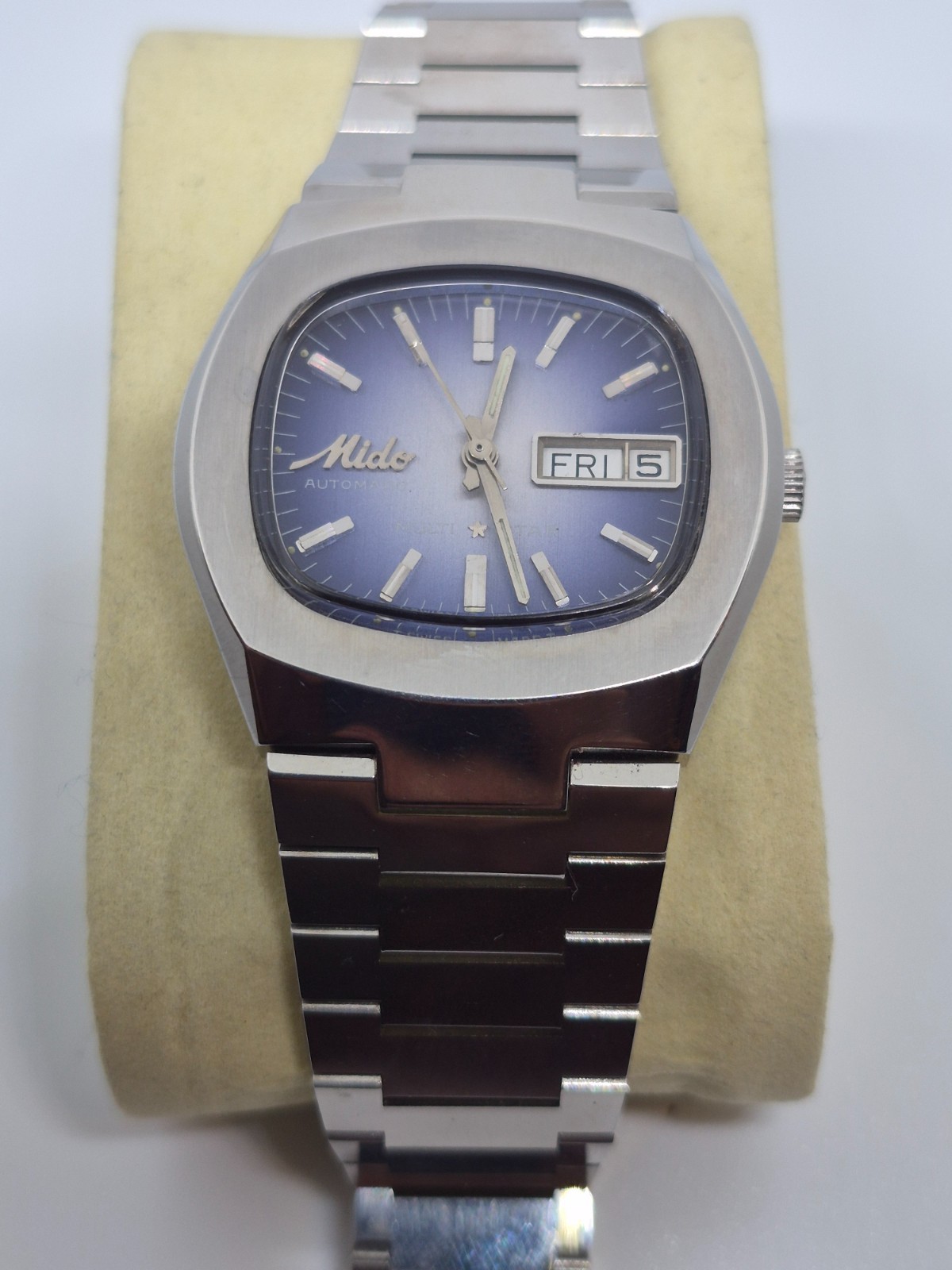 NICE VINTAGE MIDO MULTI STAR AUTOMATIC DAY DATE DRESS GENTS PURPLE DIAL 12. 1879