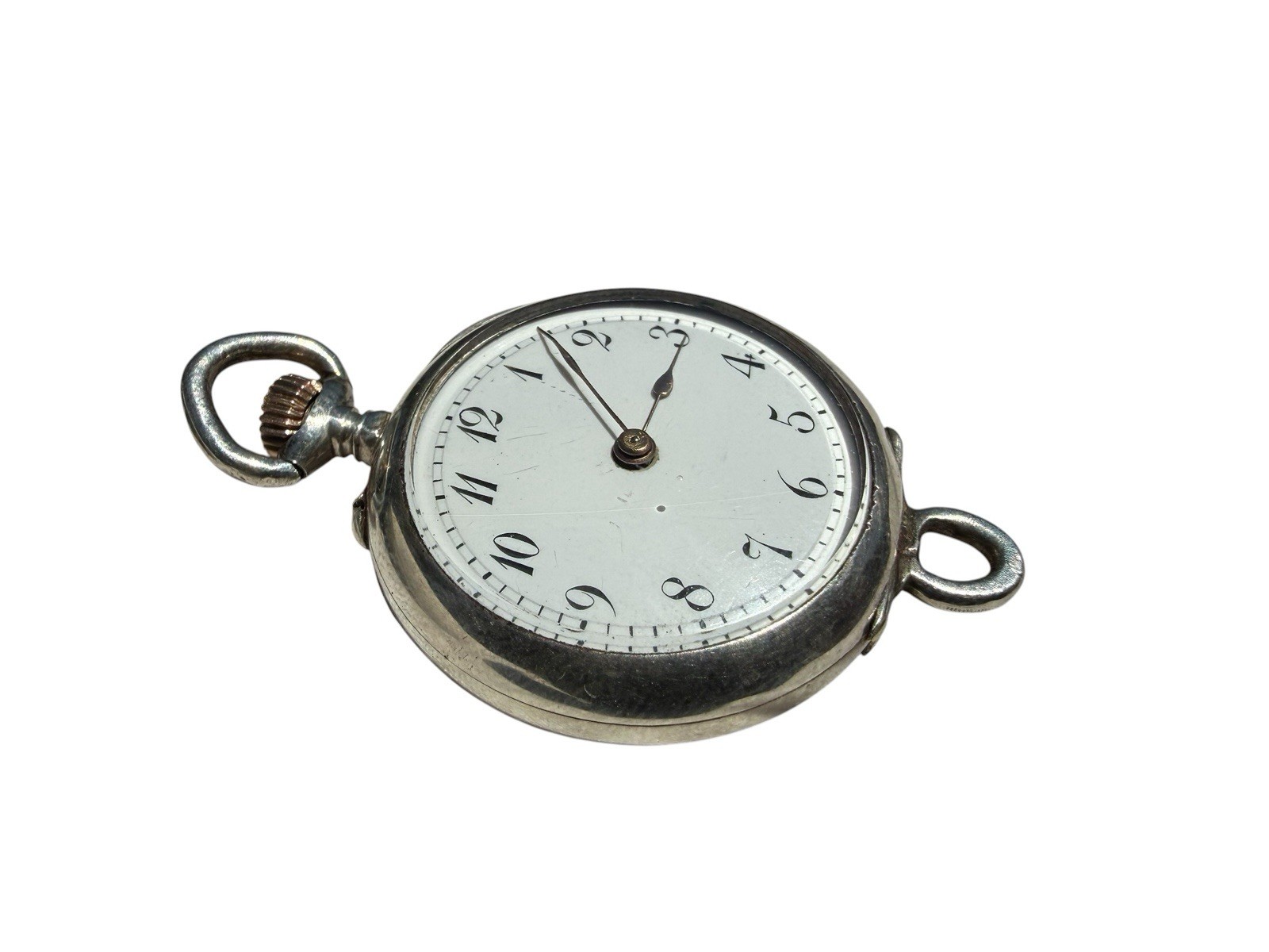 Antique Sterling Silver Pocket Watch 29mm RUNS GREAT