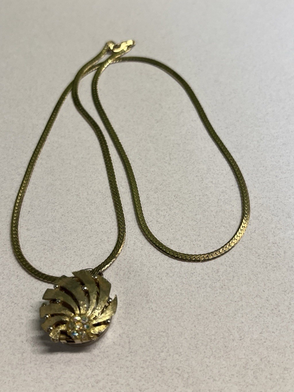 Vintage Rox Hall Swiss Made Necklace Watch 21” Chain (not Working)