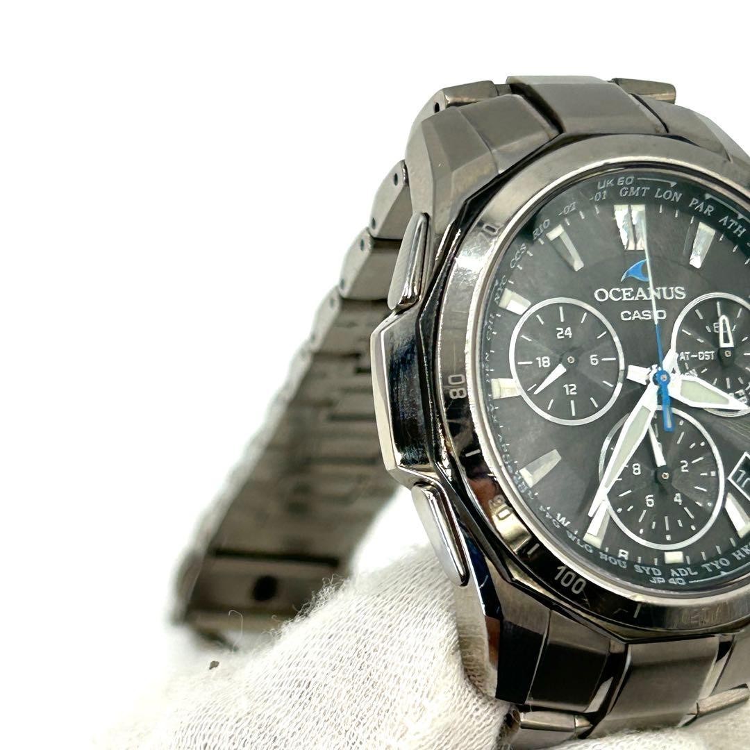 Casio Oceanus Manta OCW-S1000 Solar Radio Chronograph Titanium Band Watch JAPAN