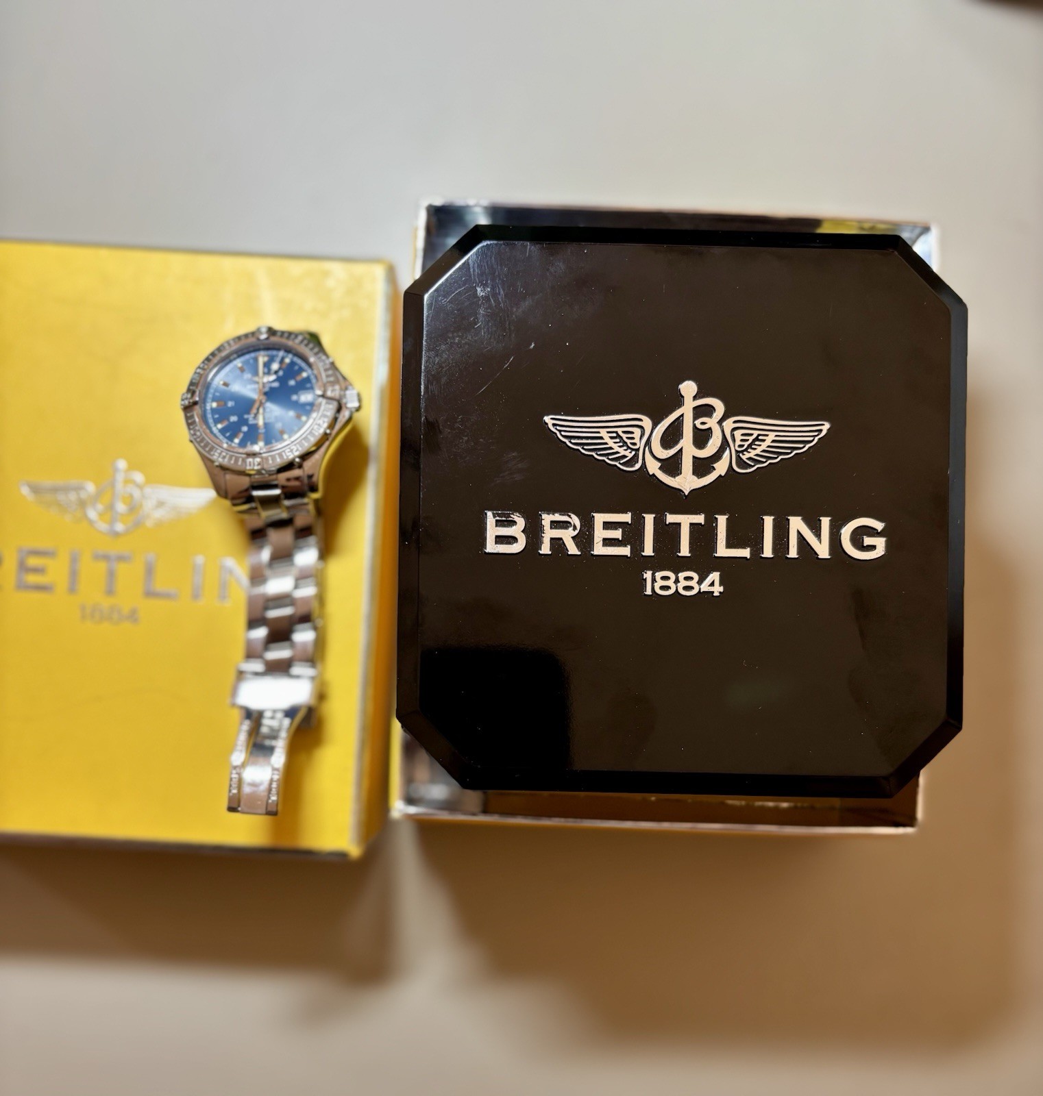 OH Full Set [N MINT] BREITLING Colt Ocean A17350 Auto Blue Men’s watch JAPAN