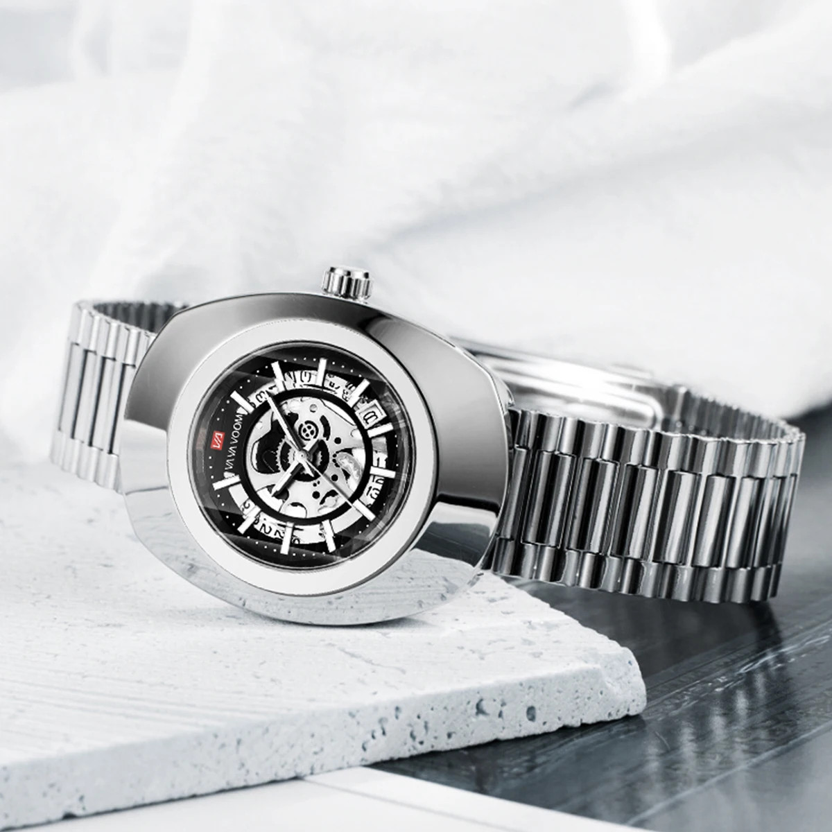 Quartz Watch Fashion Oval Hollow Original Top Business Style 3Bar Stainless St