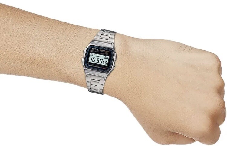 CASIO Men’s Watch A-158W Digital Silver Alarm Micro Light – NEW – Warranty