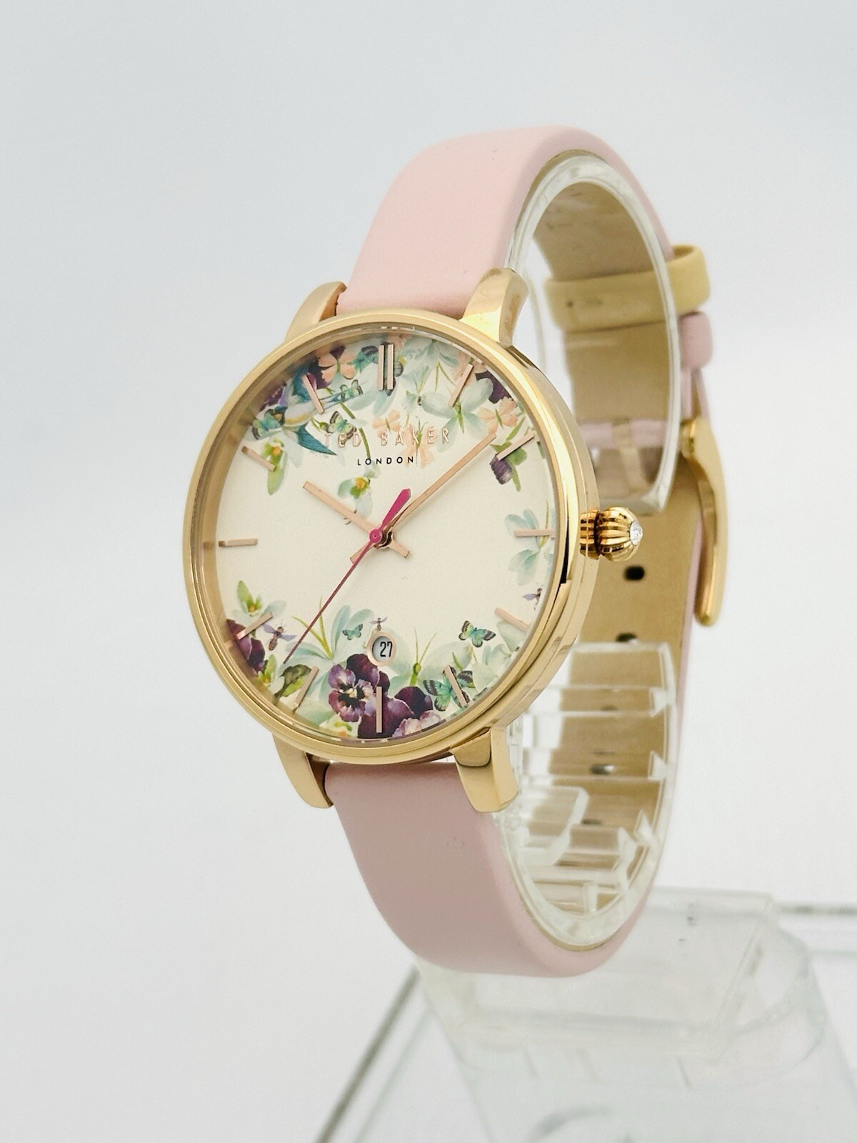 Ted Baker Kate 10031550 Ladies Classic Multicolour Dial Pink Leather Strap Watch